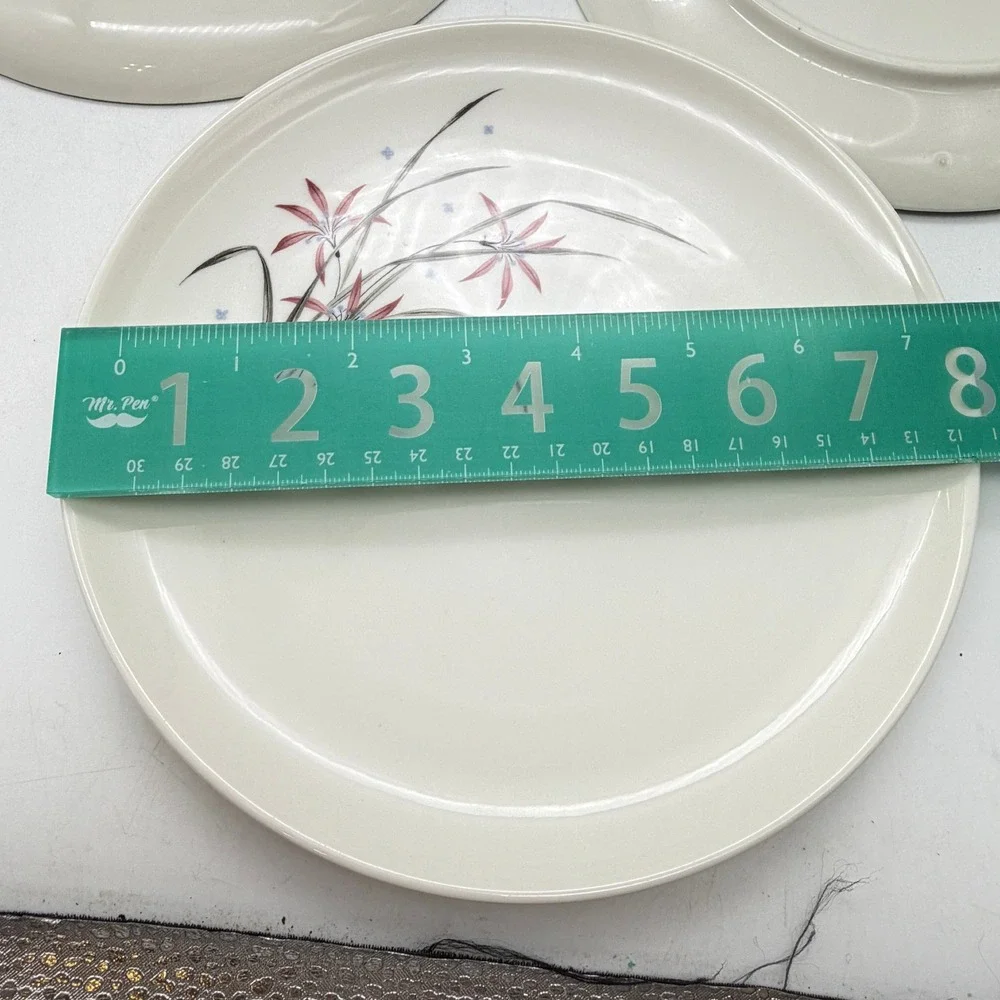 Syracuse China Carefree Flame Lily Salad Plates Set of 4 MCM